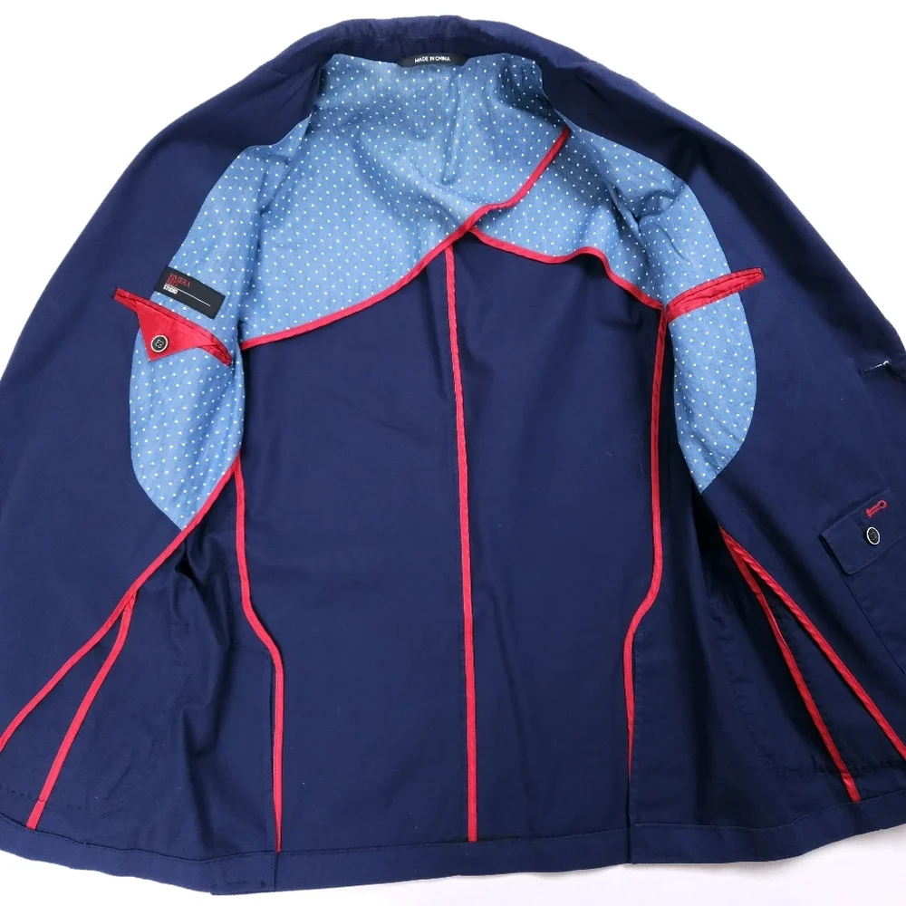 Riviera Red Men's Sport Coat Lightweight Summer Cotton Blazer Navy Blue 40 R NWT